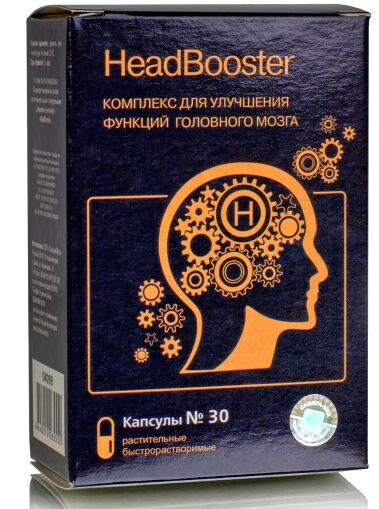 Сашера-Мед &quot;HeadBooster  &quot;Комплекс для улучшения функций головного мозга &quot;30 капсул  по 500 мг &quot;