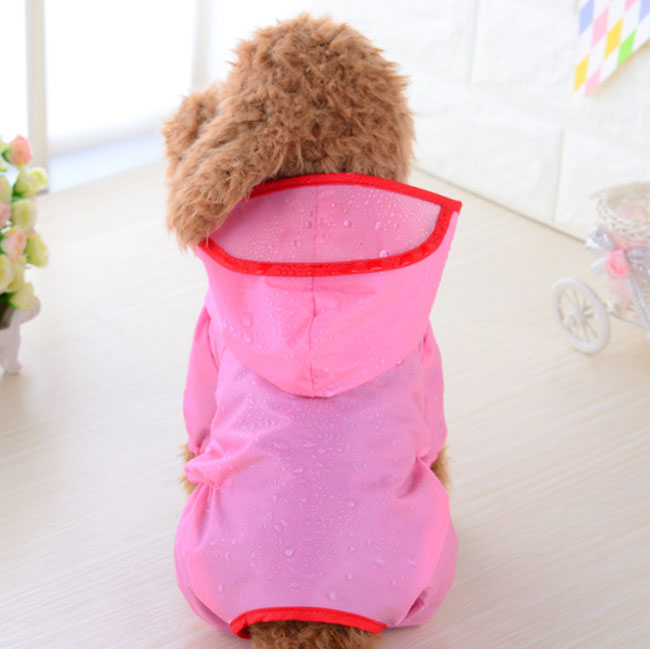 Плащ-дождевик для собак розовый