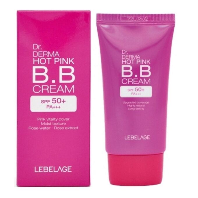 Lebelage BB-крем увлажняющий с экстрактом розы Dr. Derma Hot Pink BB Cream Spf 50+ Pa+++, 30 мл