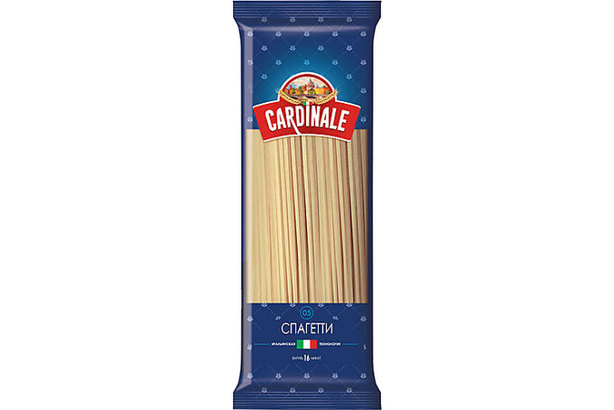 Яшкино «Cardinale», макаронные изделия «Спагетти», 500 г