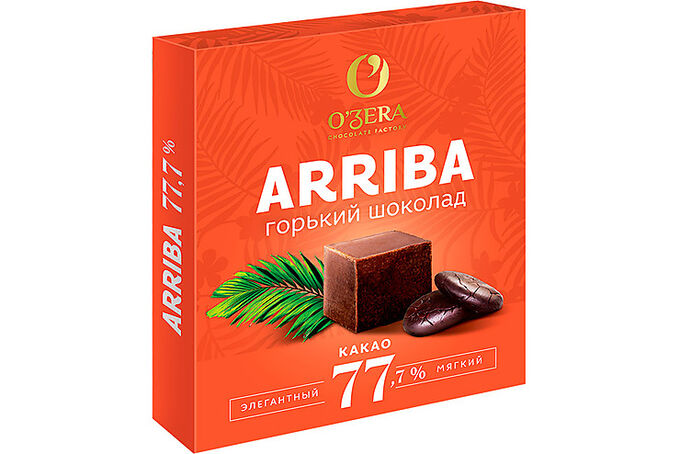 Яшкино «O&#039;Zera», шоколад Arriba, содержание какао 77,7%, 90 г