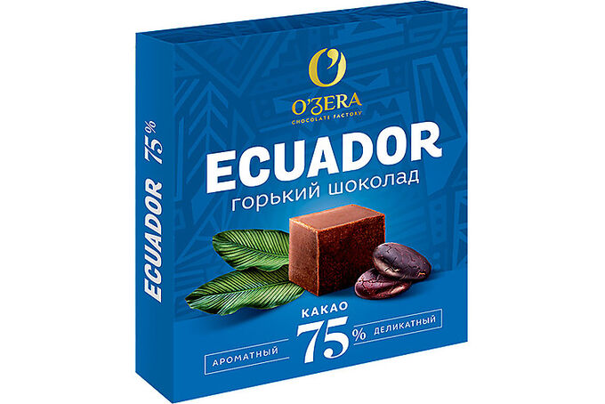 Яшкино «O&#039;Zera», шоколад Ecuador, содержание какао 75%, 90 г