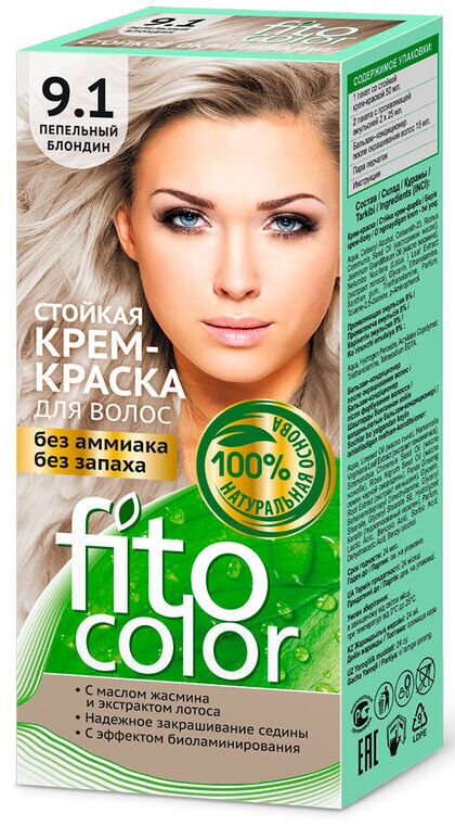 Fitoкосметика / Стойкая крем-краска для волос "Fitocolor" тон 9.1 ...