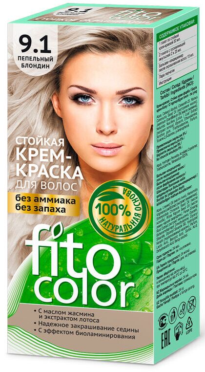 Fitoкосметика Стойкая крем-краска для волос &quot;Fitocolor&quot; тон 9.1 Пепельный блондин 115 мл