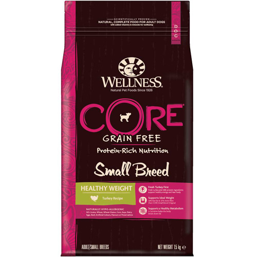 Wellness Core Healthy Weight Small Breed Беззерновой корм с индейкой для собак мелких пород, склонных к набору веса