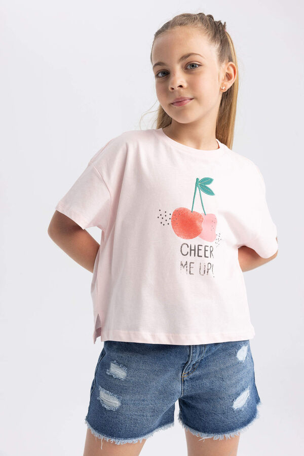DEFACTO Укороченная футболка с коротким рукавом для девочек