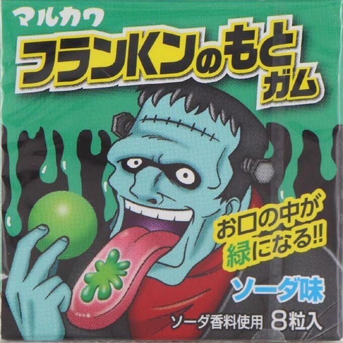 Жевательная резинка Marukawa Франкенштейн зеленый язык 13г Япония