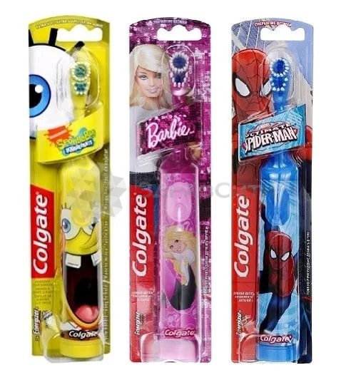 Колгейт Щетка зубная электрическая детская Sponge Bob Barbie,Spiderman (FCN10038)