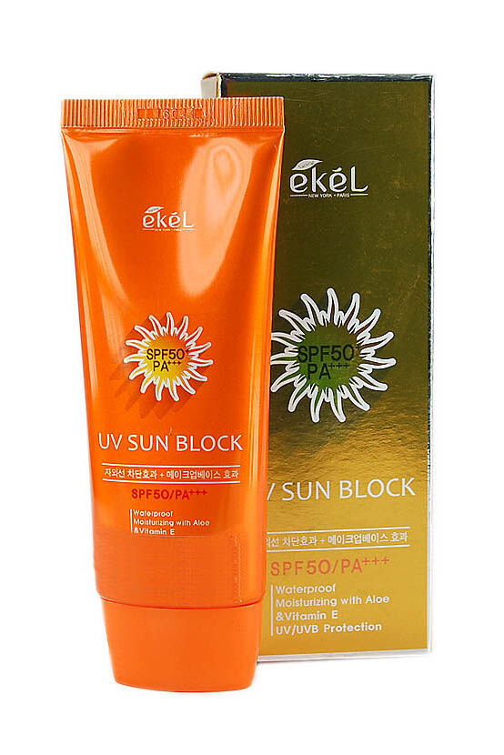 Ekel cosmetics Крем, солнцезащитный д/лица с алоэ /UV Sun Block SPF50/PA+++, Ekel, Ю.Корея, 70 г, (200)
