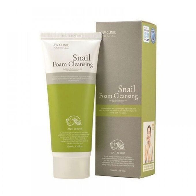 Clinic snail. 3w Clinic Snail Foam Cleansing 100 мл.. Пенка для умывания 3w Clinic Snail. 3w Clinic Snail Foam Cleansing пенка для лица с фильтратом улиточного муцина. 3w Clinic пенка для умывания.