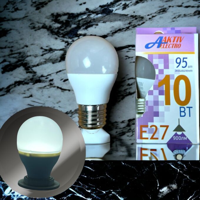 Лампа светодиодная LED-G45-Regular 10Вт 175-265В Е27 6500К 900Лм ШАР