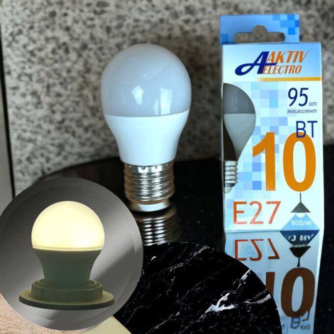 Лампа светодиодная LED-G45-Regular 10Вт 175-265В Е27 4000К 900Лм ШАР