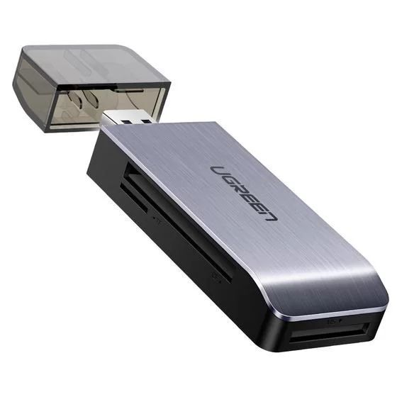 Картридер USB-C TF/SD (CM184) серый Ugreen (для 4 карт)