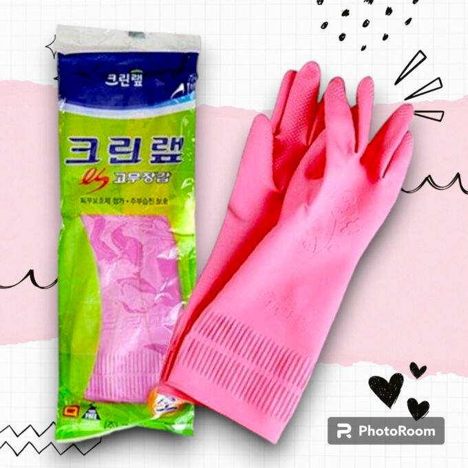 Clean Wrap Перчатки из натурального латекса c внутренним покрытием (укороченные) розовые размер S, 1 пара