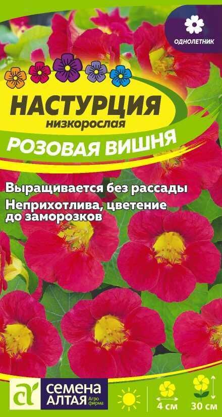 Семена Алтая Цветы Настурция Розовая вишня низкоросл./Сем Алт/цп 1 гр.