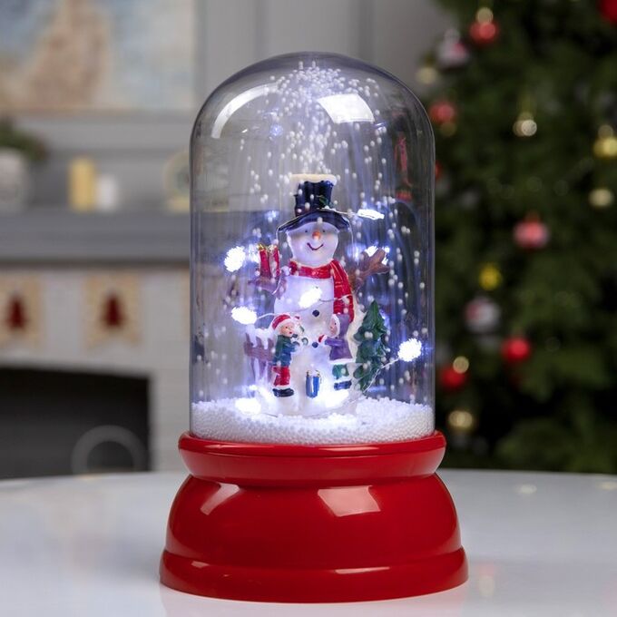 Luazon Lighting Светодиодная фигура «Капсула со снеговиком» 18x30x18 см, пластик, батарейки ААх3 (не в комплекте), USB, свечение белое