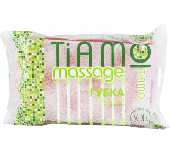 MANEKI Губка для тела TIAMO Massage ОРИГИНАЛ, поролон+массаж, 7715