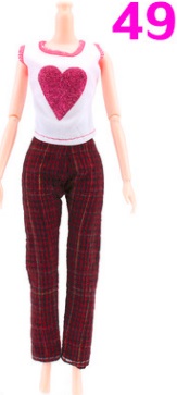 Комплект одежды: топ + брюки для куклы 30 см (БЕЗ куклы)