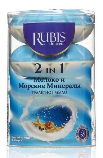 Rubis мыло туалетное экопак Milk&amp;Mineral (4x110г) 440г