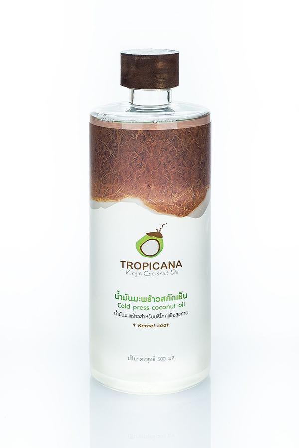 Кокосовое масло первого холодного отжима TROPICANA (в новой упаковке wood)