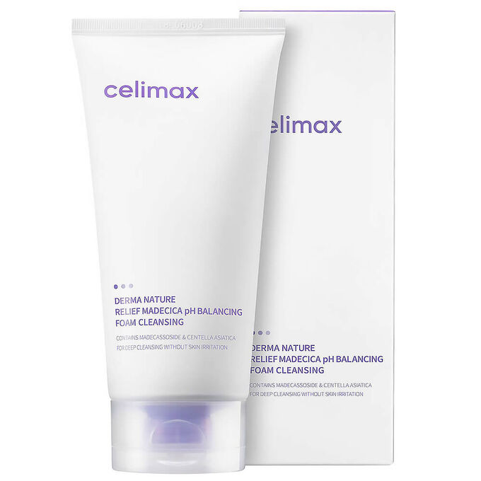 Слабокислотная очищающая пенка Celimax Derma Nature Relief Madecica pH ...