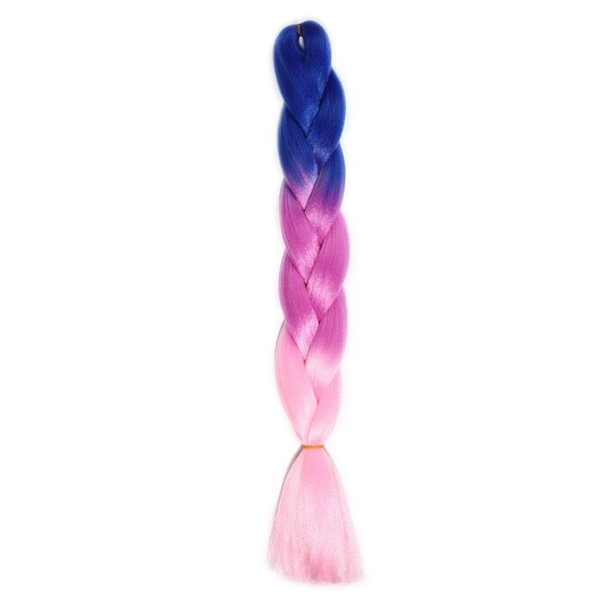 Queen fair ZUMBA Канекалон трёхцветный, гофрированный, 60 см, 100 гр, цвет синий/фиолетовый/светло-розовый(#CY22)