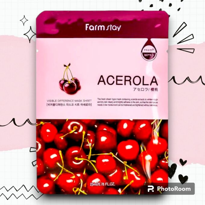 Farm Stay FarmStay Маска-салфетка ВИШНЯ, Visible Difference Mask Sheet Acerola, 23мл