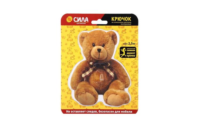 Крючки  СИЛА Крючок на силикон. крепл. 12х14.5, TEDDY, до 2,5 кг. [SHT12-S1C-12]