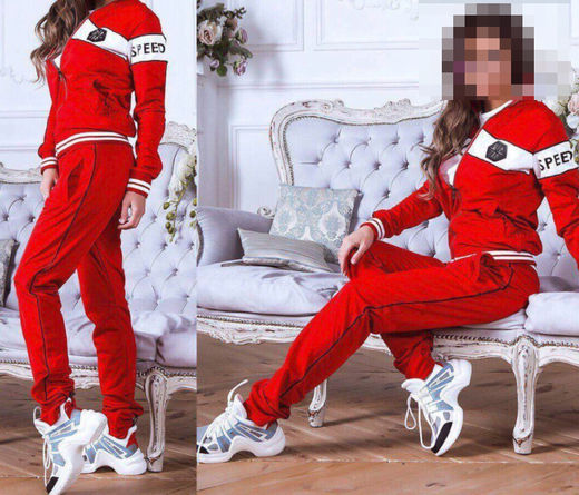 Красный теплый спортивный костюм адидас