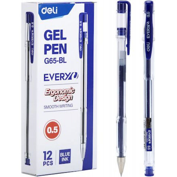 Ручка гелевая EveryU EG65-BL 0.5 мм синяя (1872835) Deli