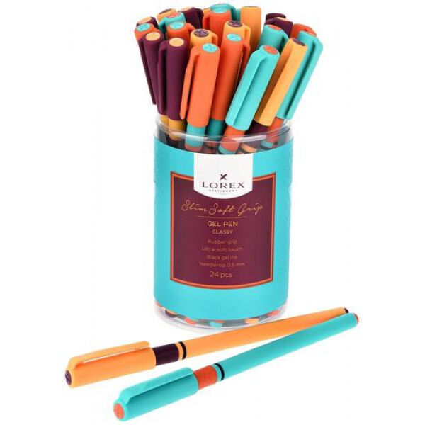 Ручка гелевая &quot;CLASSY SLIM SOFT GRIP&quot; 0.5мм черная, с грипом LXGPSSG-CL1 LOREX