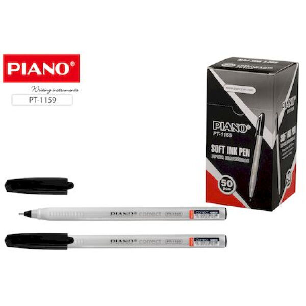 Канцтовары Китай Ручка шариковая масляная PT-1159 /чёрн &quot;PIANO correct&quot; черная, 0.7мм трехгранный корпус Piano