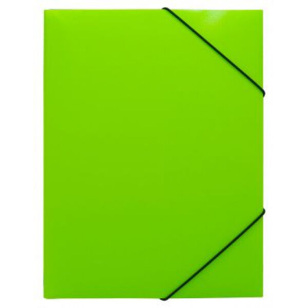 Папка на резинке А4 Double Neon DNE510LETTBL 0.5мм салатовый/черный, корешок 30мм (1481551) Бюрократ