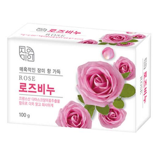 MUKUNGHWA Мыло туалетное успокаивающее и увлажняющее с экстрактом дамасской розы Rose Beauty Soap, кусок 100г