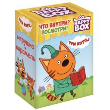 Сладкая сказка / Игрушка с конфетами Happy Box Три кота фигурка и ...
