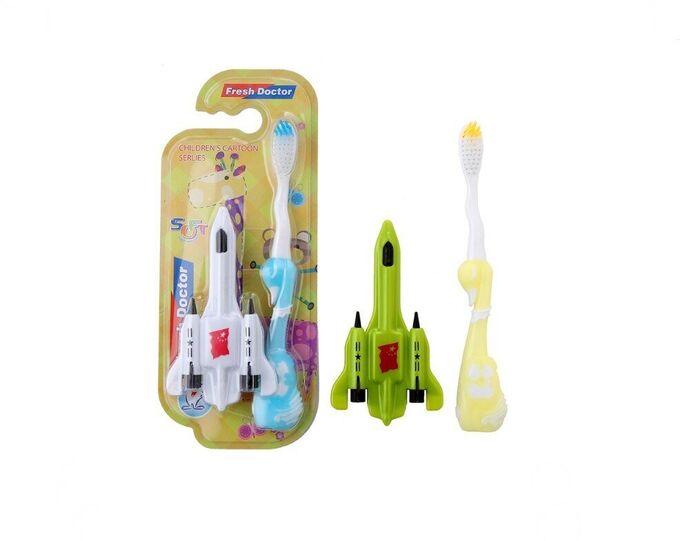 Фаррес, YS5002 Зубная щетка детская с игрушкой &quot;Самолет&quot;, в ассортименте, Farres