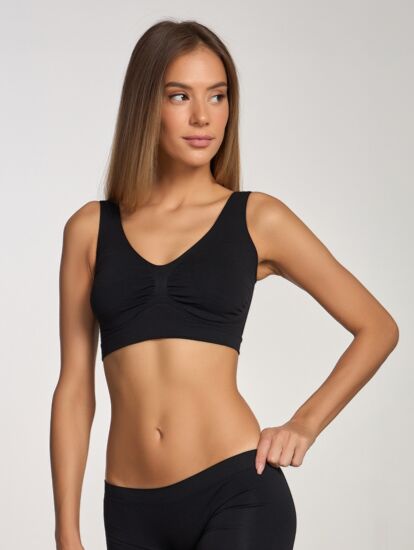 INTIMIDEA Reggiseno Kita Топ-бра женский из мягкой микрофибры (Nero — черный цвет)