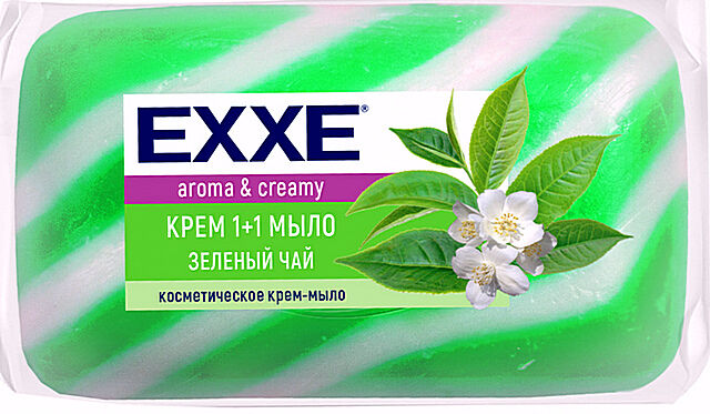 Exxe Мыло крем твёрдое туалетное 1+1 Зеленый чай 80г