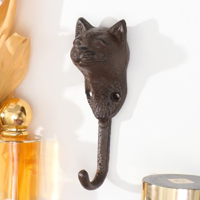 СИМА-ЛЕНД Крючок декоративный чугун &quot;Кошка&quot; 14х4,5х3,6 см