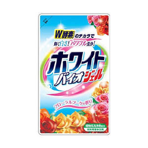 Nihon Жидкий гель для стирки с отбеливающим и смягчающим эффектом &quot;White Bio Plus gel&quot; с цветочным ароматом (мягкая упаковка) 810 гр.