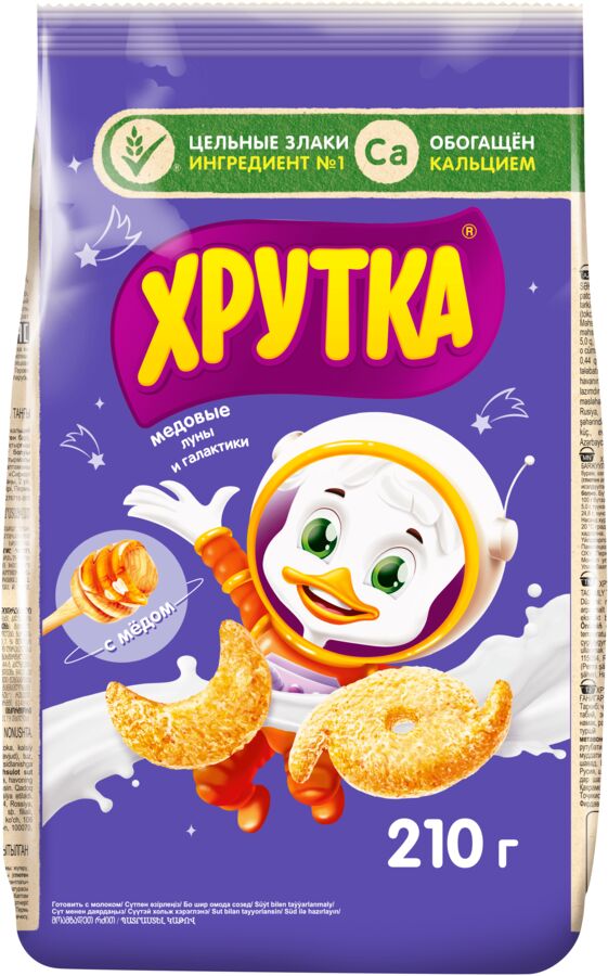 Nestle ХРУТКА® Готовый завтрак медовый, обогащённый кальцием, пакет, 210 г
