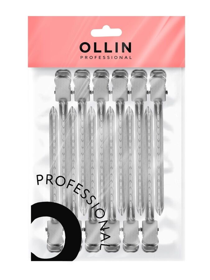 Зажимы для волос металлические Оллин 91 мм 12 шт в упаковке Ollin Professional