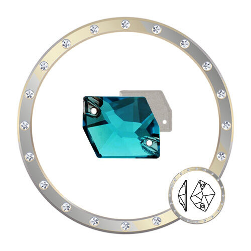 Xulin Стразы пришивные космик Blue Zircon 13x17 мм