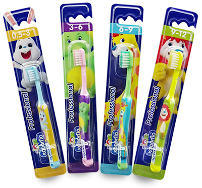 Lion Thailand Kodomo, Зубная щетка детская &quot;Professional&quot; (0,5года-3года), (таиланская версия), Таиланд