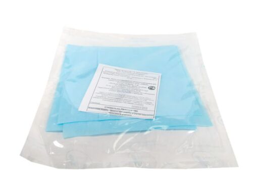 Салфетка стерильная одноразовая 80×70 25г/м2 спанбонд, голубой, 1 шт.