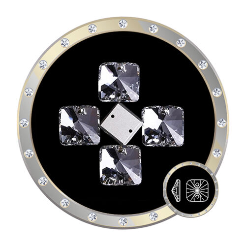 Xulin Стразы пришивные квадрат-риволи Crystal 12 мм