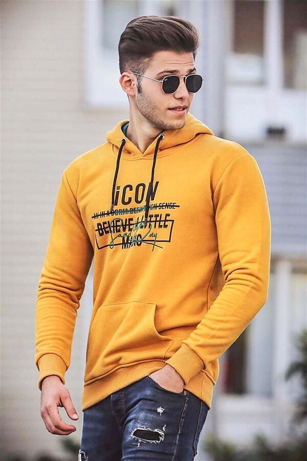 Желтая худи мужская Oversize