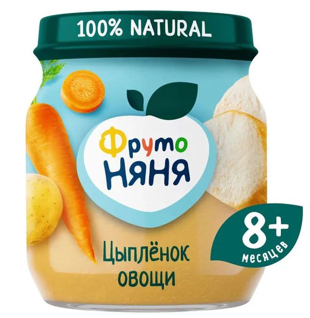 ФРУТОНЯНЯ Пюре 100г мясо цыпленка-овощи
