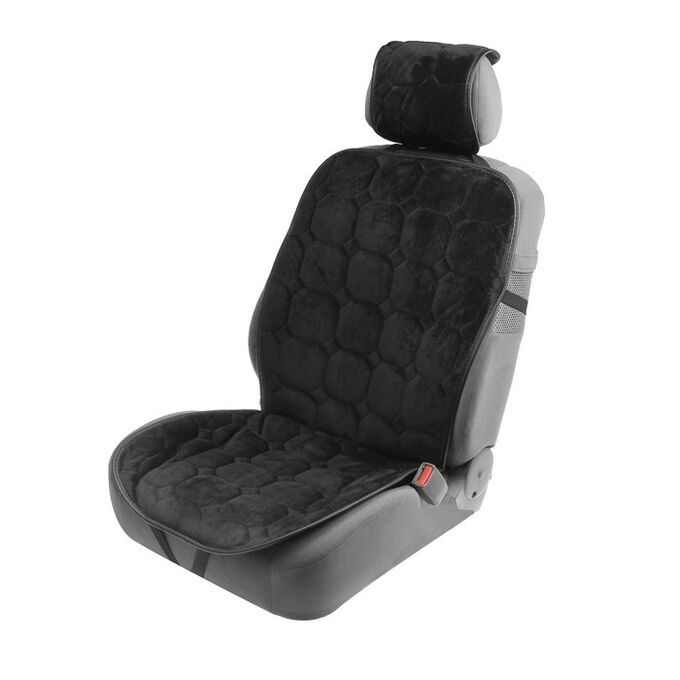 СИМА-ЛЕНД Накидка на переднее сиденье авто 140x50 см, искусственный мех, черный