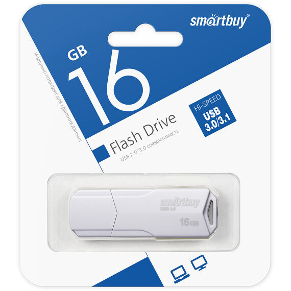 USB Flash 3.1 SmartBuy CLUE 16GB белый, SB16GBCLU-W3